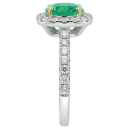 Natural Real ( Not Lab Grown ) Green Emerald GIA Engagement Ring Round Cut Gemstone