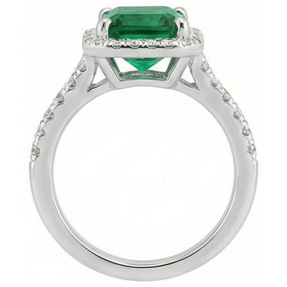 Natural Real ( Not Lab Grown ) Green Emerald GIA Gemstone Engagement Ring