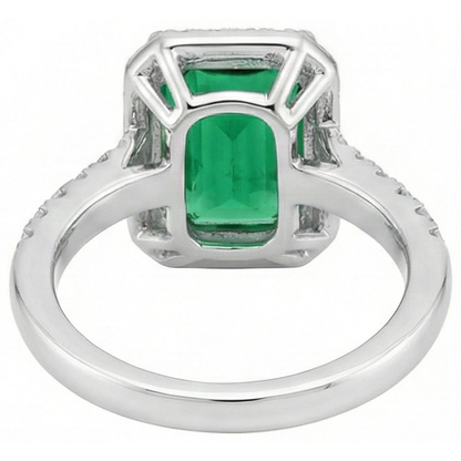 Natural Real ( Not Lab Grown ) Green Emerald GIA Gemstone Engagement Ring