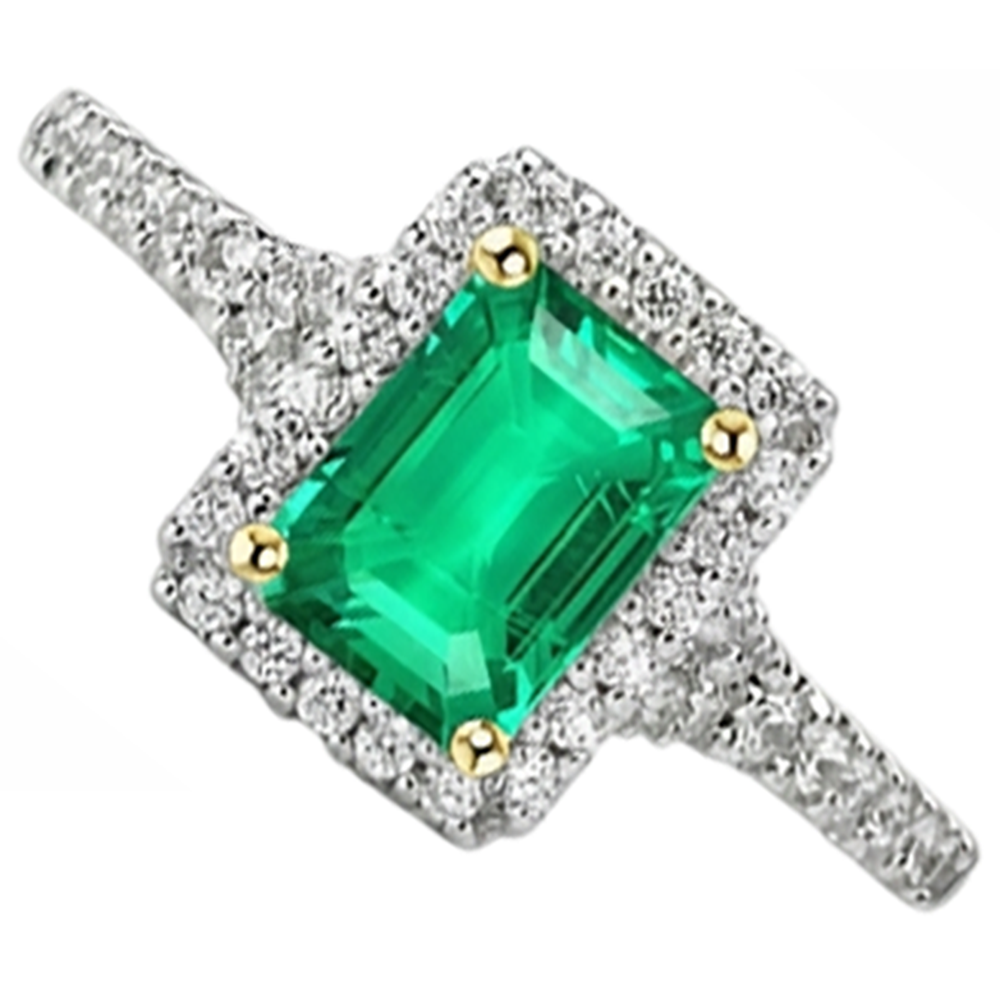 Natural Real ( Not Lab Grown ) Green Emerald GIA Halo Engagement Ring Fancy Diamond Jewelry