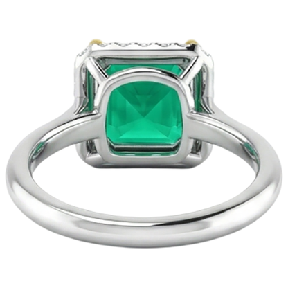 Natural Real ( Not Lab Grown ) Green Emerald GIA Halo Ring Anniversary Jewelry Cathedral Setting