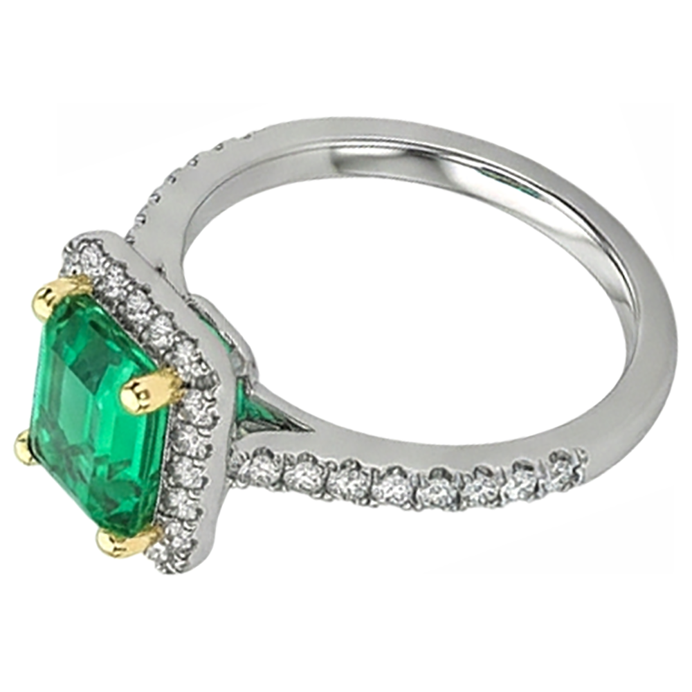 natural emerald emerald 2ct ring top view