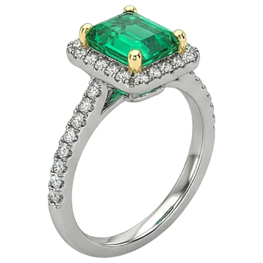 natural emerald emerald 2ct ring side angle
