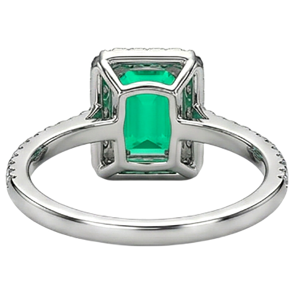 natural emerald emerald 2ct ring band detail