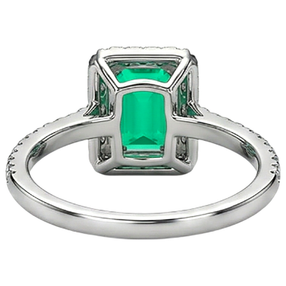 natural emerald emerald 2ct ring band detail