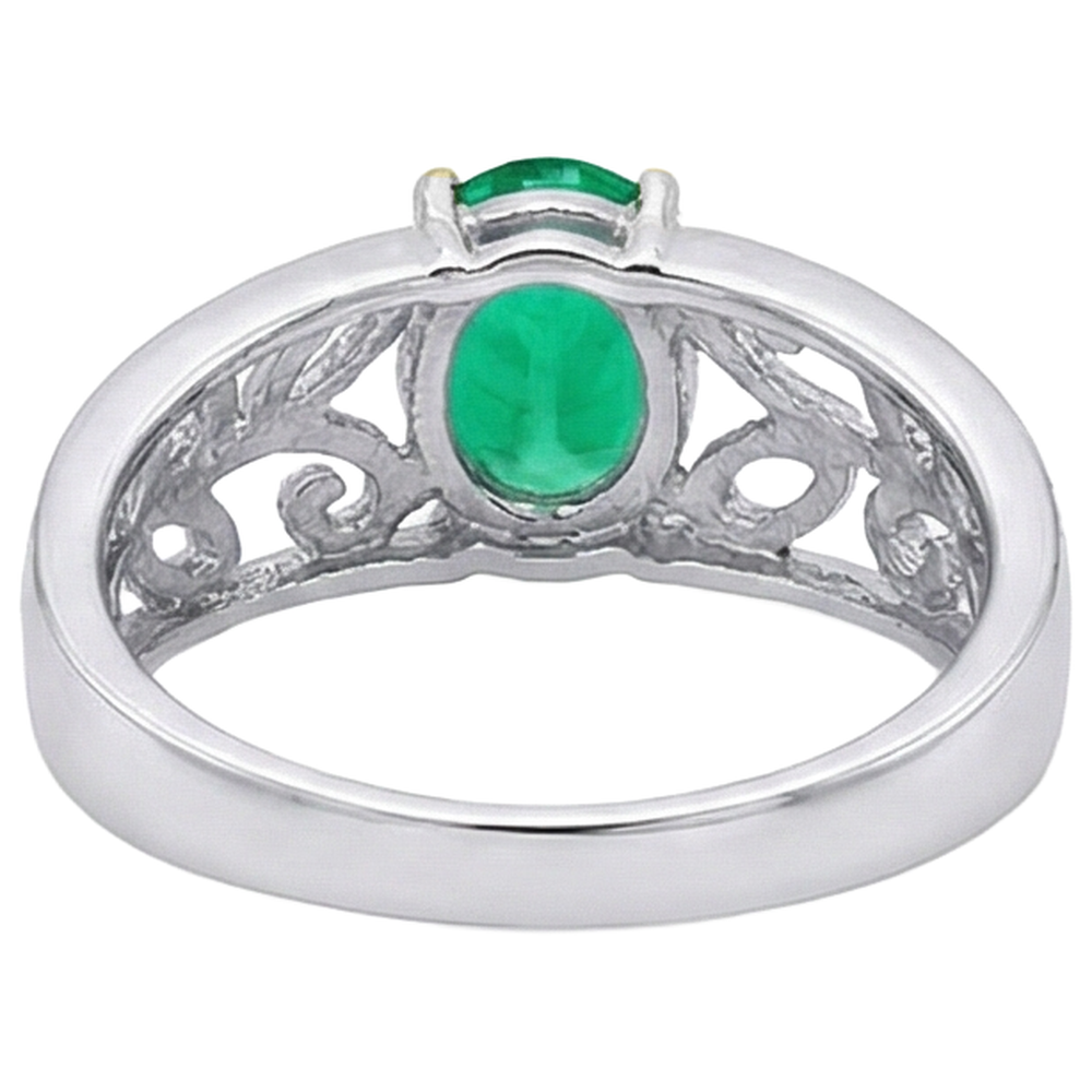 Natural Real ( Not Lab Grown ) Green Emerald GIA Mens Ring Filigree Design