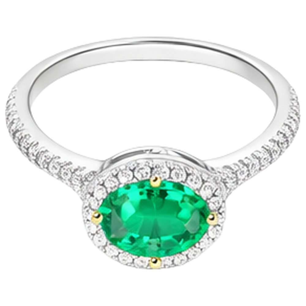 Natural Real ( Not Lab Grown ) Green Emerald GIA Oval Halo Ring
