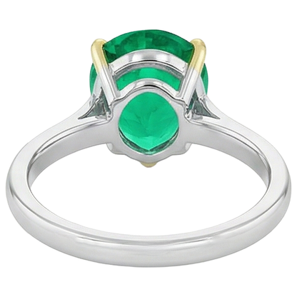 Natural Real ( Not Lab Grown ) Green Emerald GIA Pear Cut Ring