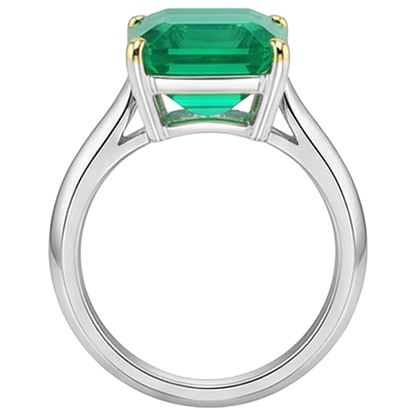 Natural Real ( Not Lab Grown ) Green Emerald GIA Ring Big Gemstone Solitaire