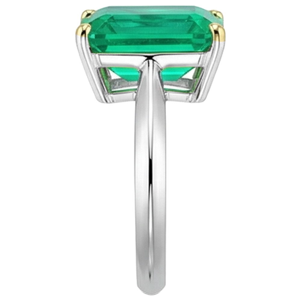 Natural Real ( Not Lab Grown ) Green Emerald GIA Ring Big Gemstone Solitaire