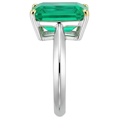 Natural Real ( Not Lab Grown ) Green Emerald GIA Ring Big Gemstone Solitaire