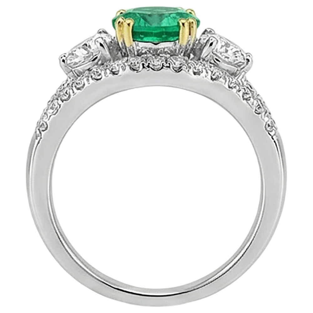 Natural Real ( Not Lab Grown ) Green Emerald GIA Ring Ladies Sparkling Diamond Jewelry