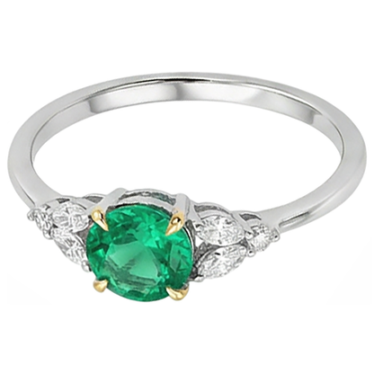 Natural Real ( Not Lab Grown ) Green Emerald GIA Ring Marquise Diamond Jewelry