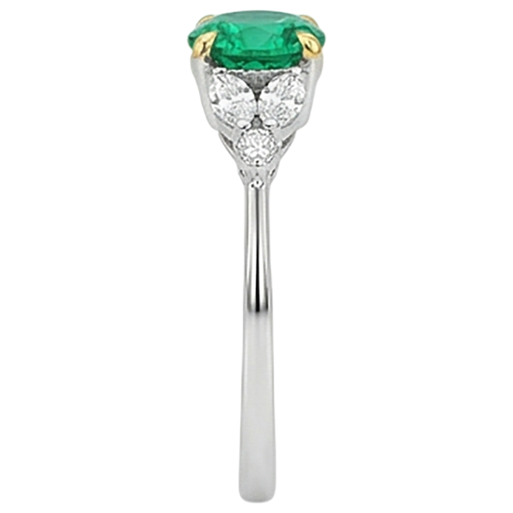 Natural Real ( Not Lab Grown ) Green Emerald GIA Ring Marquise Diamond Jewelry