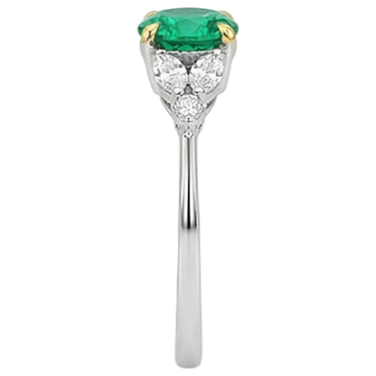 Natural Real ( Not Lab Grown ) Green Emerald GIA Ring Marquise Diamond Jewelry