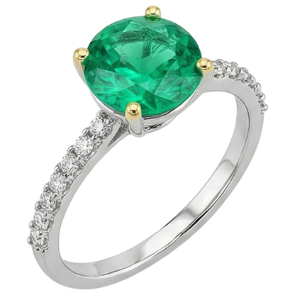 Natural Real ( Not Lab Grown ) Green Emerald GIA Ring