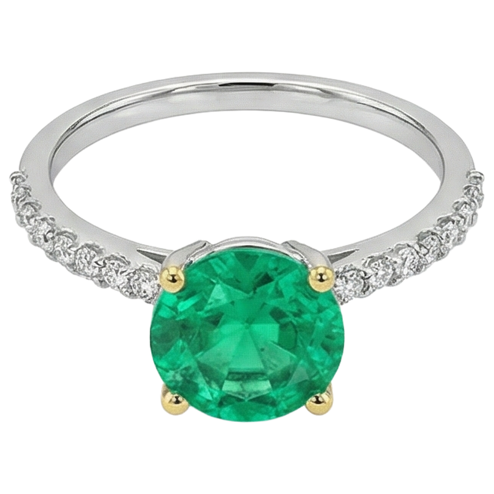 Natural Real ( Not Lab Grown ) Green Emerald GIA Ring