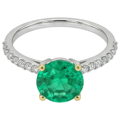 Natural Real ( Not Lab Grown ) Green Emerald GIA Ring