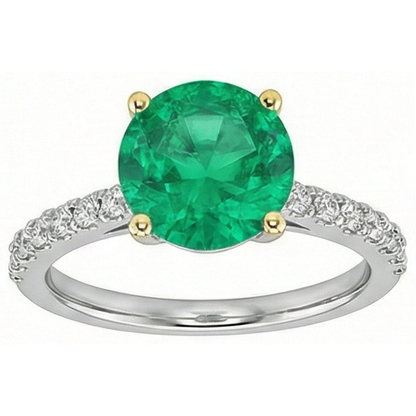 Natural Real ( Not Lab Grown ) Green Emerald GIA Ring