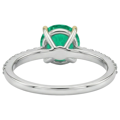 Natural Real ( Not Lab Grown ) Green Emerald GIA Ring