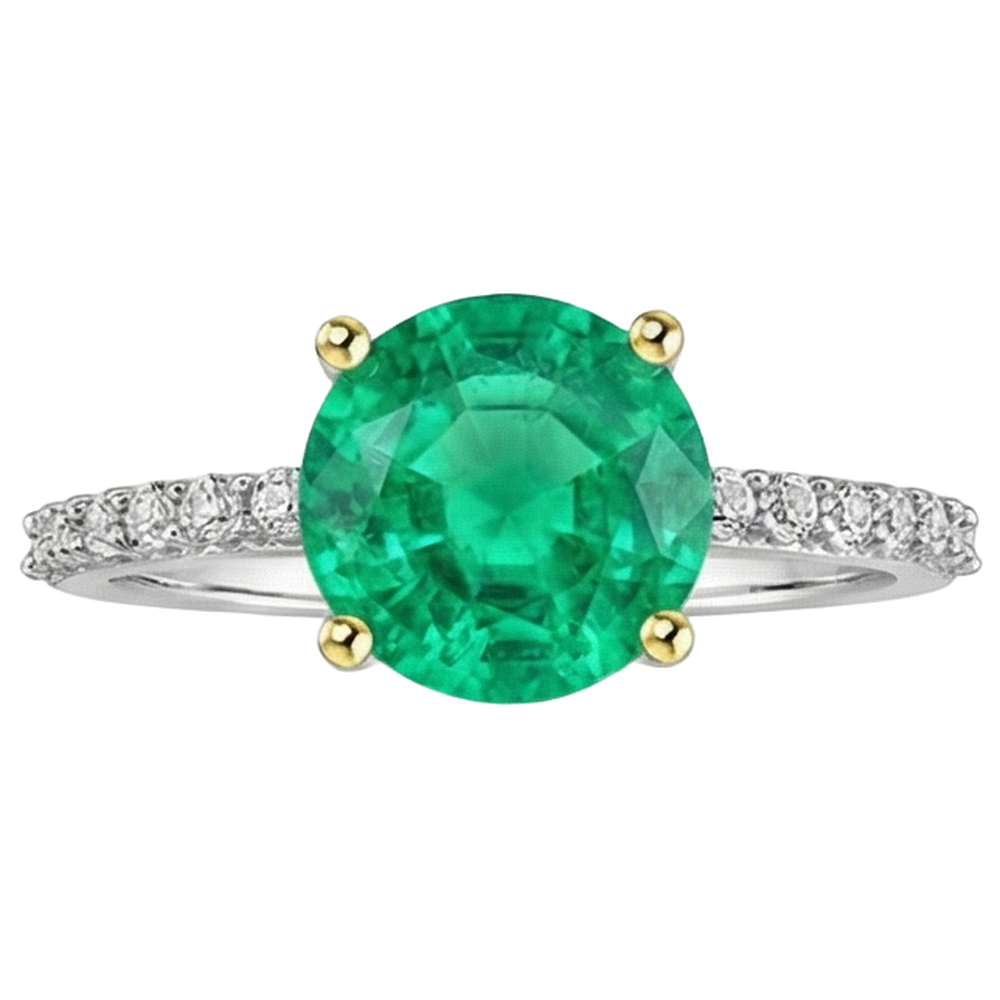Natural Real ( Not Lab Grown ) Green Emerald GIA Ring