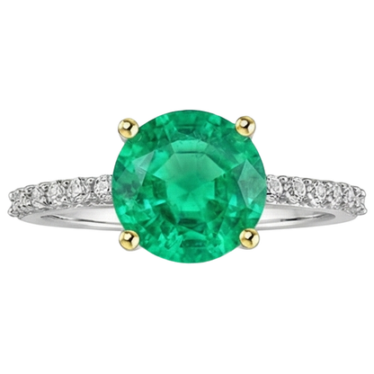 Natural Real ( Not Lab Grown ) Green Emerald GIA Ring