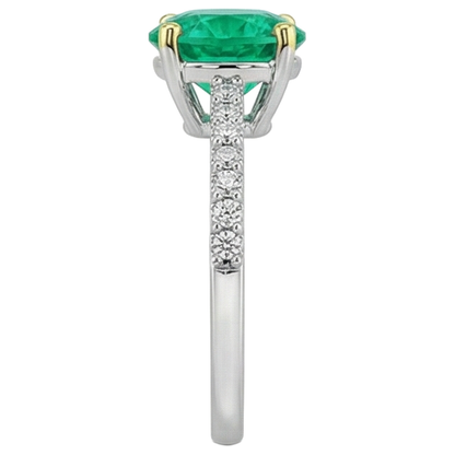 Natural Real ( Not Lab Grown ) Green Emerald GIA Ring