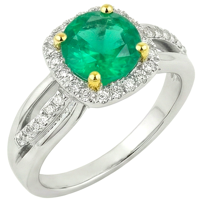 Natural Real ( Not Lab Grown ) Green Emerald GIA Ring Trendy Designer Unique Jewelry