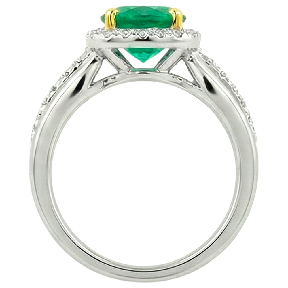Natural Real ( Not Lab Grown ) Green Emerald GIA Ring Trendy Designer Unique Jewelry