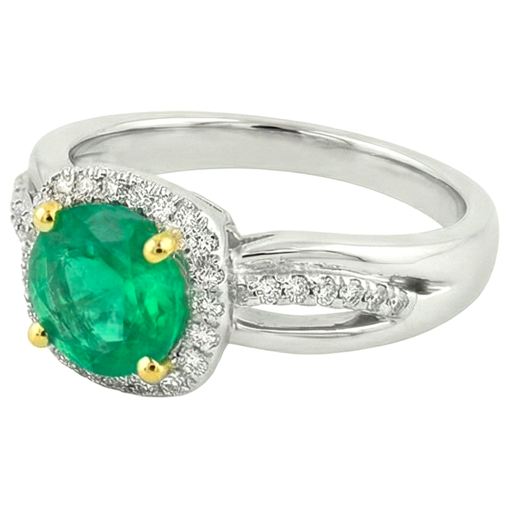 Natural Real ( Not Lab Grown ) Green Emerald GIA Ring Trendy Designer Unique Jewelry