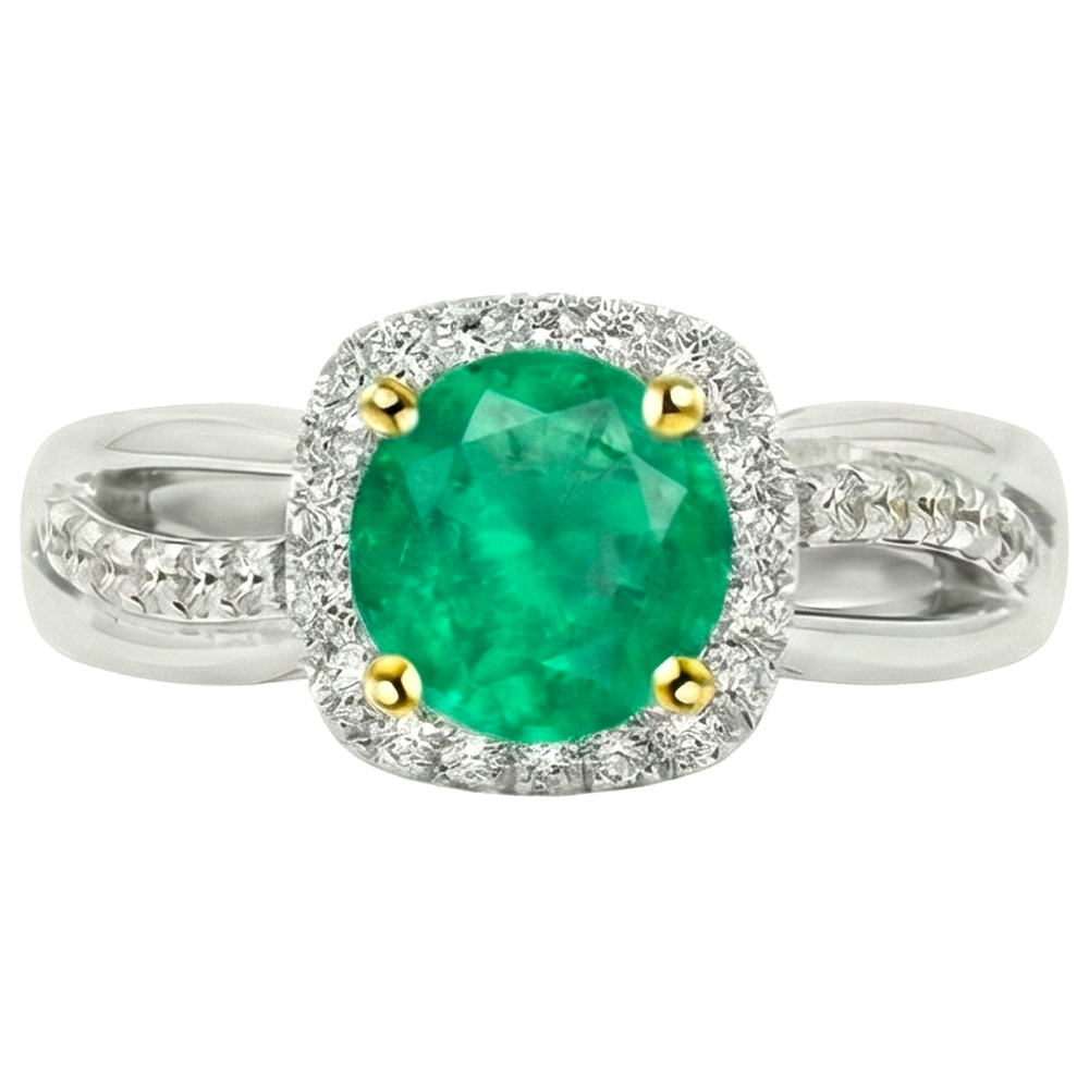 Natural Real ( Not Lab Grown ) Green Emerald GIA Ring Trendy Designer Unique Jewelry