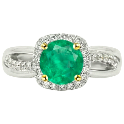 Natural Real ( Not Lab Grown ) Green Emerald GIA Ring Trendy Designer Unique Jewelry