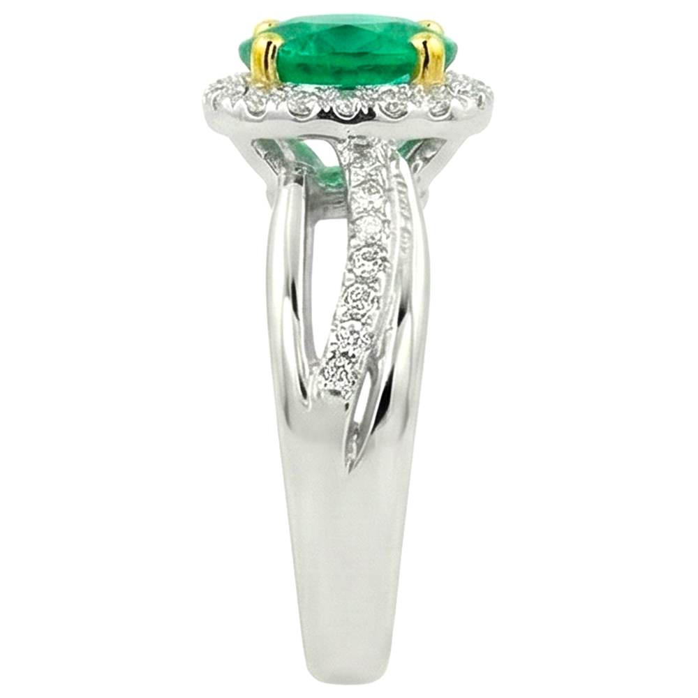 Natural Real ( Not Lab Grown ) Green Emerald GIA Ring Trendy Designer Unique Jewelry