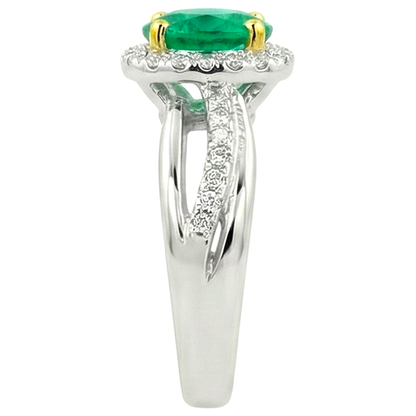 Natural Real ( Not Lab Grown ) Green Emerald GIA Ring Trendy Designer Unique Jewelry