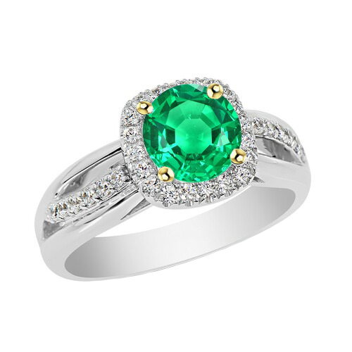 Green Emerald Ring Trendy Designer Unique Jewelry