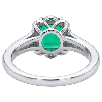 Natural Real ( Not Lab Grown ) Green Emerald GIA Ring Vintage Style Milgrain Jewelry