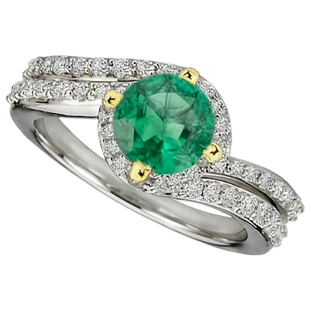 Natural Real ( Not Lab Grown ) Green Emerald GIA Trendy Bridal Ring Set Diamond Jewelry