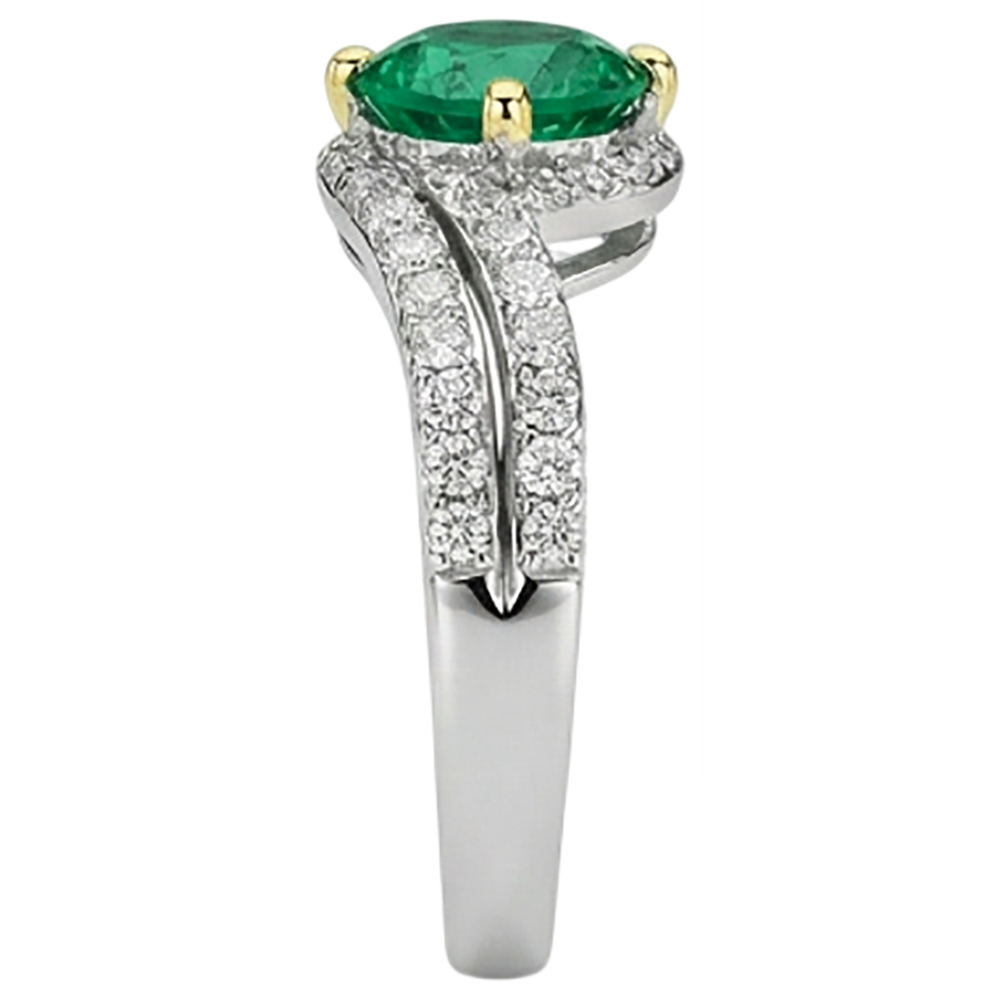 Natural Real ( Not Lab Grown ) Green Emerald GIA Trendy Bridal Ring Set Diamond Jewelry