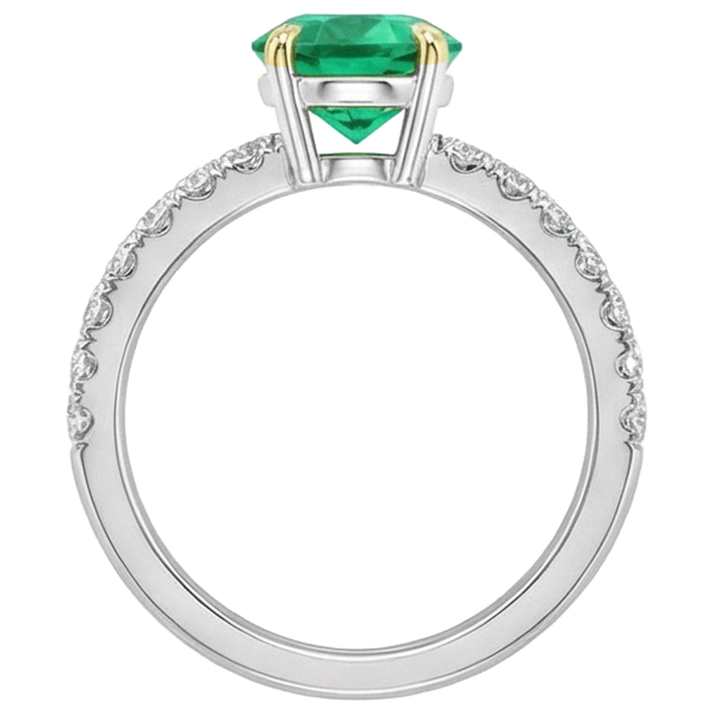 Natural Real ( Not Lab Grown ) Green Emerald GIA Wedding Ring Bridal Set Oval Cut Gemstone