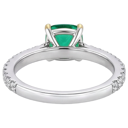 Natural Real ( Not Lab Grown ) Green Emerald GIA Wedding Ring Cushion Gemstone