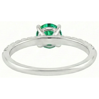 Natural Real ( Not Lab Grown ) Green Emerald GIA Wedding Ring
