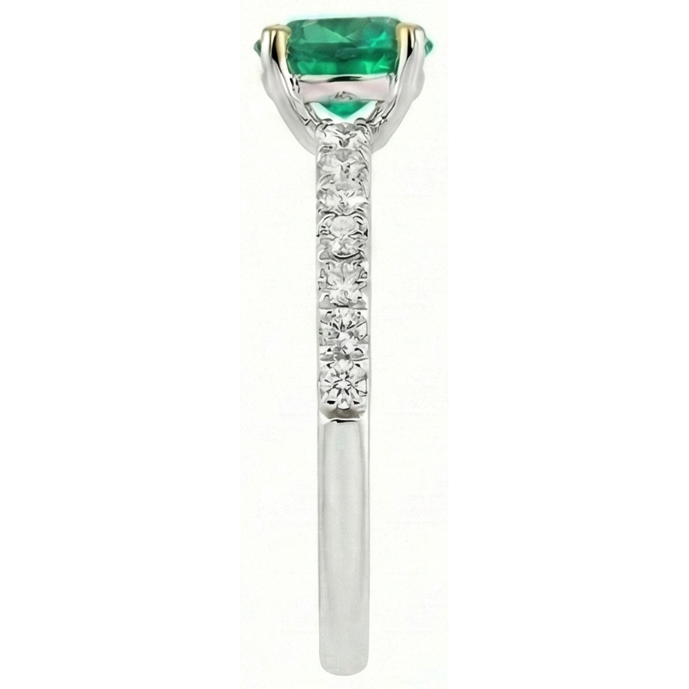 Natural Real ( Not Lab Grown ) Green Emerald GIA Wedding Ring