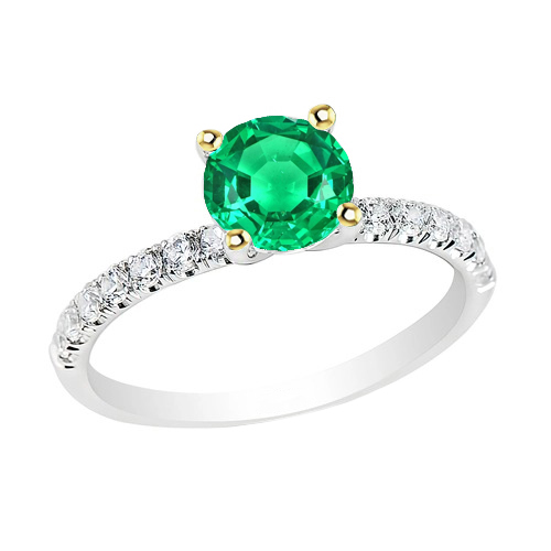 Green Emerald Wedding Ring
