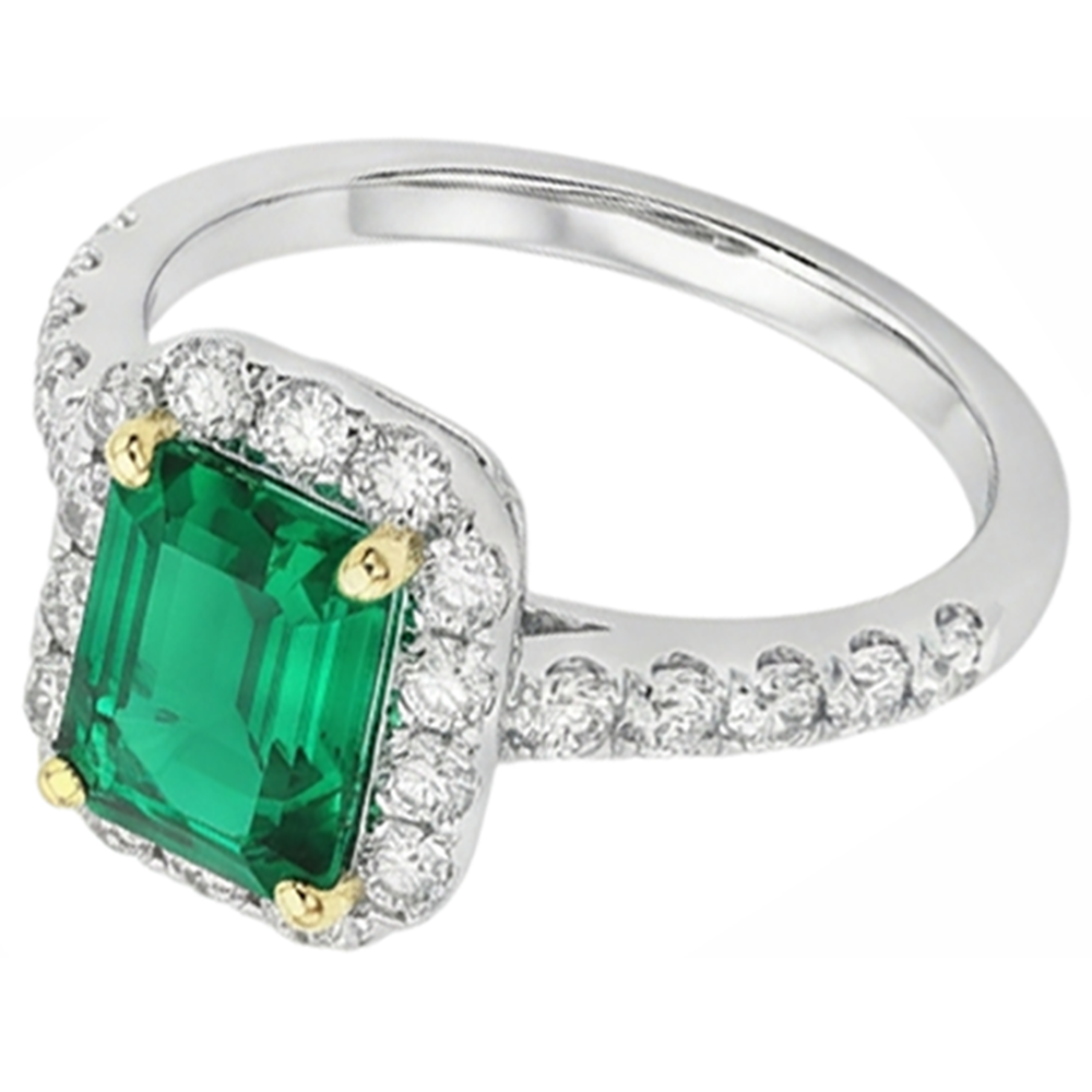 natural emerald emerald 2ct ring side angle