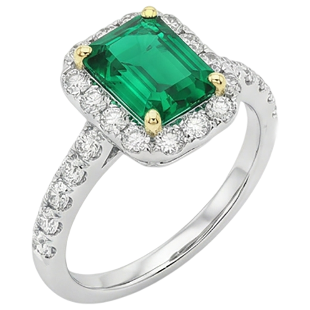 natural emerald emerald 2ct ring close up detail