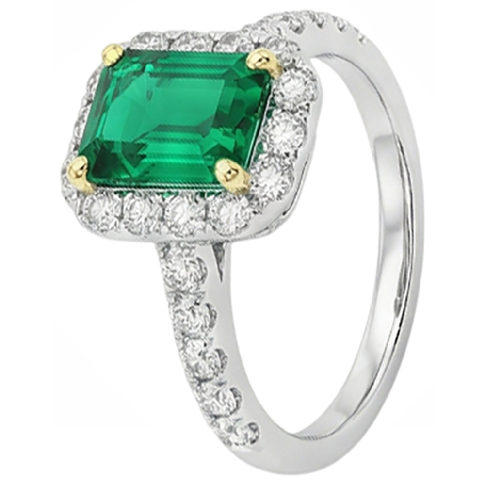 natural emerald emerald 2ct ring top view