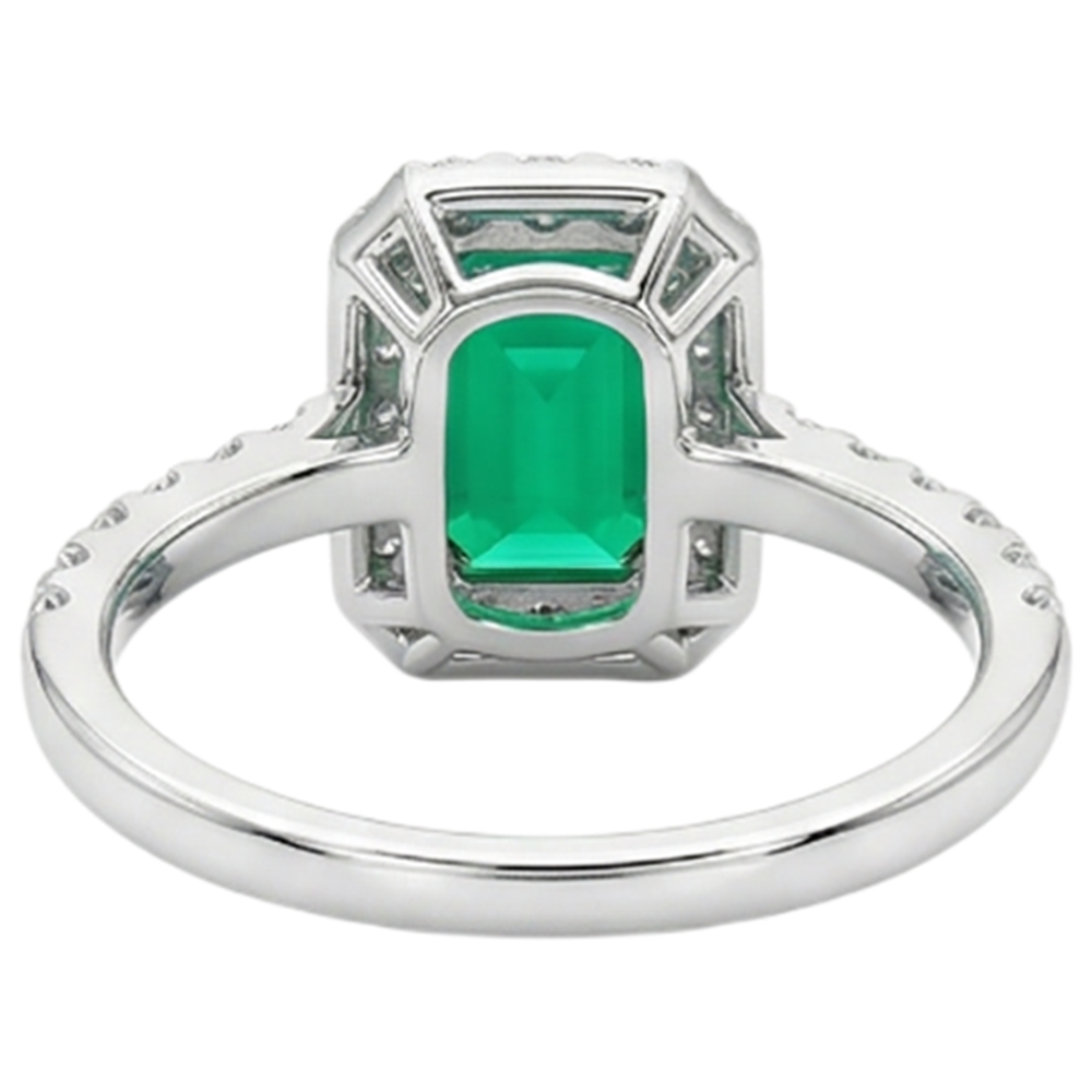 natural emerald emerald 2ct ring band detail