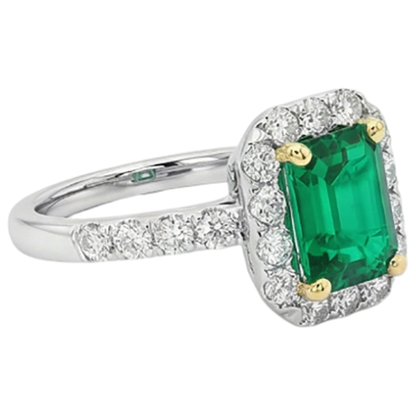 natural emerald emerald 2ct ring profile view