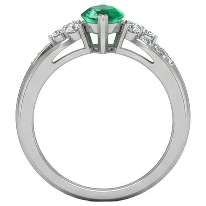 Green Emerald GIA With Natural Earth Mined Diamonds 2.75 Ct. Engagement Ring White Gold 14K