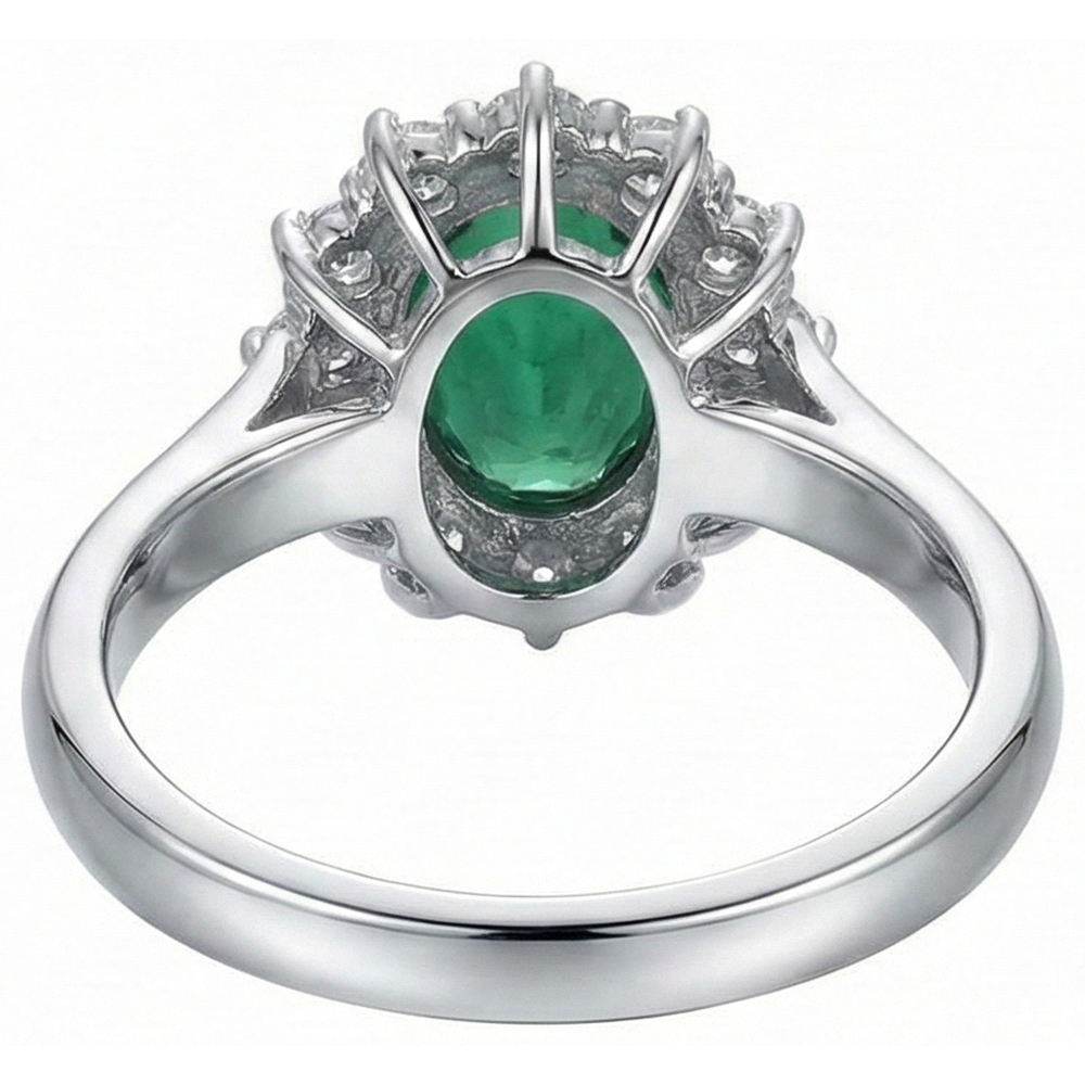 Green Emerald GIA With Natural Earth Mined Diamonds Engagement Ring 3.50 Carats White Gold 14K